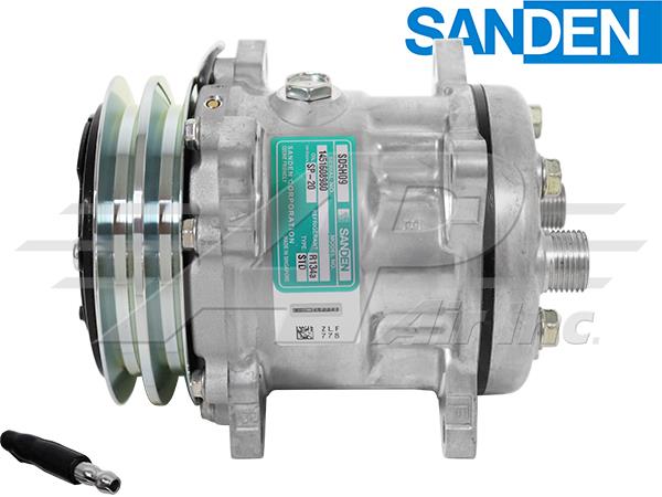 Volvo Original Sanden SD5H09, 4.9" 2 Groove Clutch, Horizontal 8 & 10 O-Ring - OEM 509-394 | Fits ECR48C