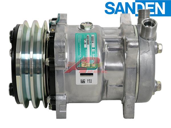 Volvo Sanden Compressor SD5H14 - 132mm, 2 Groove Clutch. 24V - OEM VOE11007314 | Fits 180 Wheel L330C Wheel L70C Wheel L90B Wheel L120C Wheel L150 Wheel L330D Wheel L45B Wheel L90C Wheel L150C Wheel L50C Wheel L70B Wheel L90 Wheel